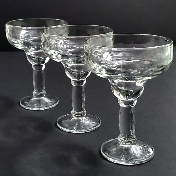 (3 pc set)🍹Margarita Textured Clear 9oz Glasses - Picture 6 of 8